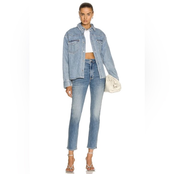 SLVRLAKE Denim - SLVRLAKE Denim Roxy Jeans in Love to Burn Wash High Rise Straight Size 30.